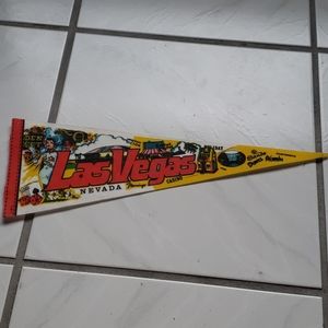 Vintage rare 1980s Las Vegas souvenir pennant flag